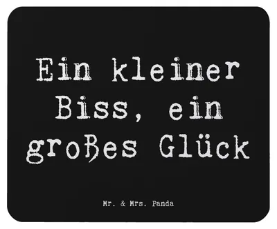 Produktbild von Mr. & Mrs. Panda Mauspad Spruch Malteser Glücks-Biss - Schwarz - Geschenk, Kleine Hunderassen, laptop, computer mousepad, Dinge, Eigenschaften, Hunderasse, mausteppich