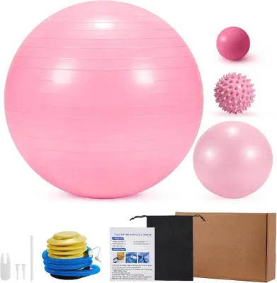 Produktbild von 4-teiliges Gymnastikball-Set mit Pilatesball und Massagebällen – Yoga – Core-Training – Fitness