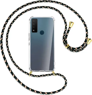 Produktbild von Handykette Backcover-Schutzhülle mit Band (Metall goldfarben) für TCL 20 R 5G - camouflage
