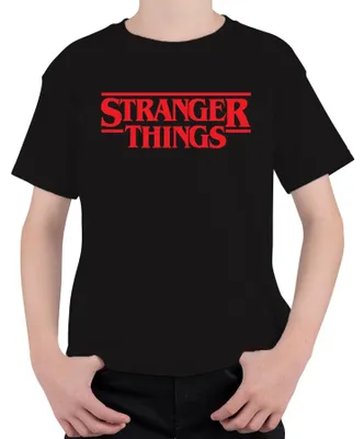 Immagine prodotto di Stranger Fan Gift Hawkins Upside Down Retro 80s Series Fan Maglietta unisex per bambini, nero, 116