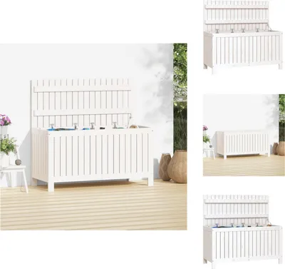 Produktbild von vidaXL Gartentruhe Weiß 115x49x60 cm Massivholz Kiefer -  Gartenboxen
