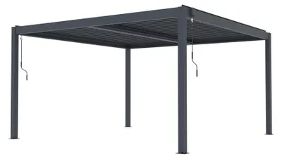 Produktbild von Bioklimatische Pergola G21 Austin Premium 4x4 m, anthrazitfarben, aus Aluminium
