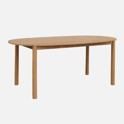 Produktbild von sweeek - Ovaler Esstisch 180 cm aus Heveaholz für 6 Personen - Natur
