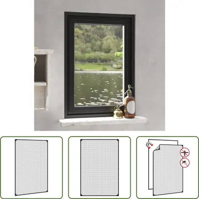 Produktbild von The Living Store Magnet-Insektenschutz für Fenster Anthrazit 80x120 cm