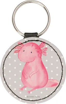 Produktbild von Mr. & Mrs. Panda Anhänger Axolotl Niedlich - Grau Pastell - Geschenk, Schlüsselanhänger, für schlüssel, klein, Fröhlich, Lebensweisheit, edel, Weisheit, Taschenanhänger