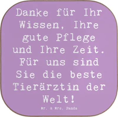 Produktbild von Mr. & Mrs. Panda Untersetzer für Gläser Spruch Beste Tierärztin - Lavendeltraum - Geschenk, Dankeschön Tierarzt, Coaster, Veterinärmedizin Danke, Dankbarkeit, tolle