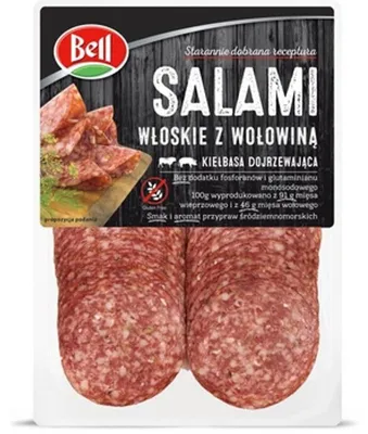 Zdjęcie produktu dla Salami włoskie z wołowiną plastry 80 g Bell