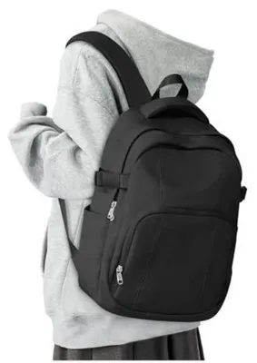 Produktbild von Schulrucksack Schwarz Wasserdicht Laptopfach 43x28x12 cm Nylon