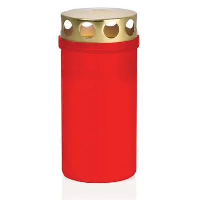 Produktbild von Grablichte Rot mit Deckel, Brenndauer 50 Stunden, 20 Stück