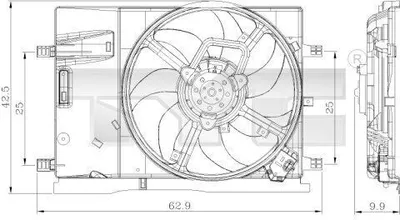Produktbild von TYC 809-0018 Lüfter Motorkühlung Kühlerlüfter für OPEL Corsa D Schrägheck (S07) Wasserkühler Ø390mm