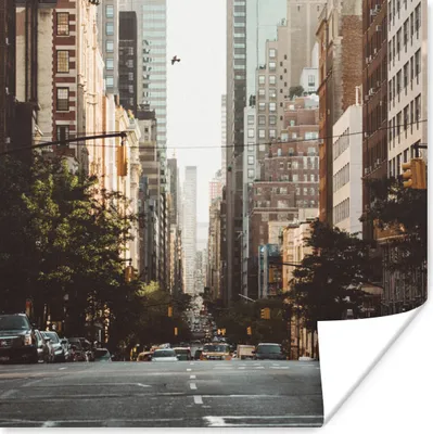 Produktbild von MuchoWow® Poster New York am Morgen 50x50 cm - Wohnzimmerdekoration