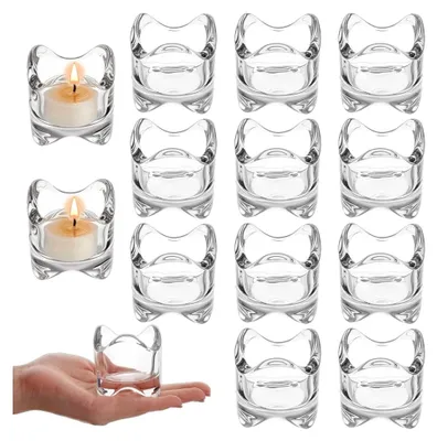 Produktbild von 14er Set Votivkerzenhalter aus Glas (5,7 cm) für Hochzeiten, Heimdekoration und Feiertagsfeiern