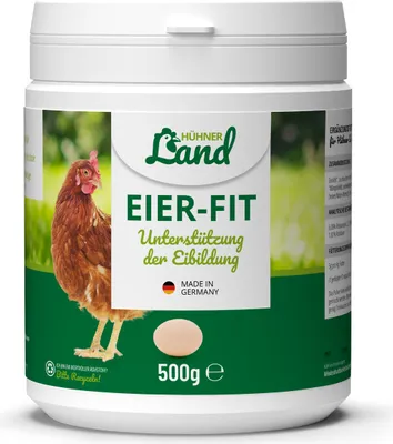 Produktbild von HÜHNER Land Eier-Fit für Legehennen 500g - Futterergänzung für Hühner, Legeleistung Zusatz für Hühner, Zusatz Eier, Eibildung, kräftiger Dotter, stabile Schale, gesunde Eier, Vitamine für Hühner
