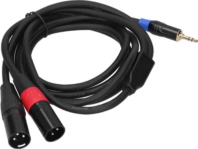 Zdjęcie produktu dla 3.5 mm Stereo Męskie do Podwójne 2 XLR Męskie Wtyczka Złącze Konwerter Audio Kabel Adapter (1.8M)