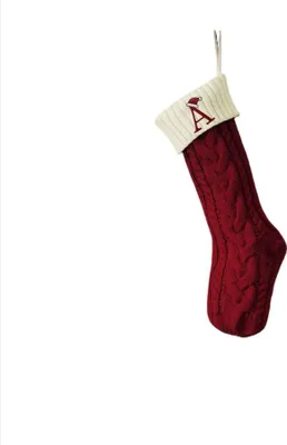 Produktbild von INF Personalisierter gestrickter Weihnachtsstrumpf mit Buchstaben A - Festdeko