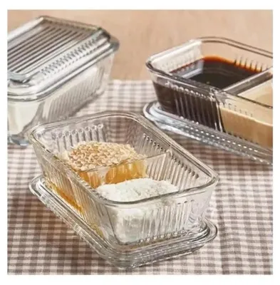 Produktbild von Pasabahce - Vorratsbehälter - Frigo Studio - 2 Fächer - Glas - 480 ml - nachhalt