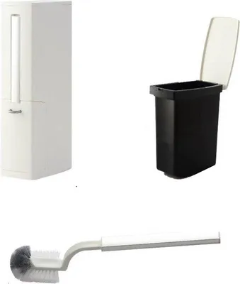 Produktbild von Famanu Abfalleimer Set mit WC-Bürste - Weiß