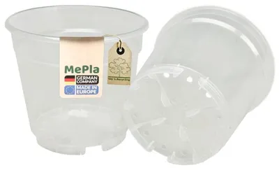 Zdjęcie produktu dla Zestaw 25 przezroczystych doniczek do roślin, idealnych do orchidei, o średnicy 10 cm