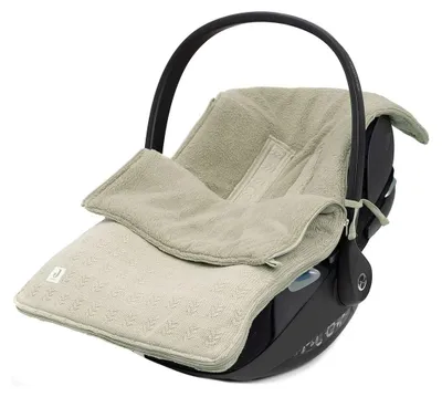 Produktbild von Jollein Fußsack Grain Knit Olive Green - Für Babyschale Kinderautositz Gruppe 0+