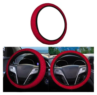 Obrázok produktu pre Poťah na volant, zimný, plyšový, červený, protišmykový, priedušný, univerzálny