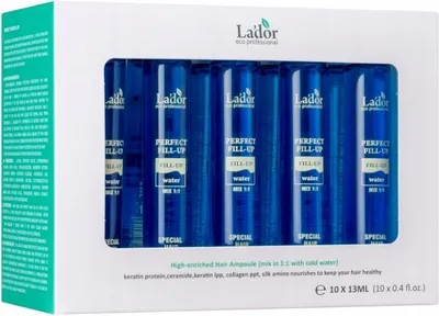 A box containing multiple hair ampoules.