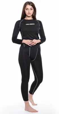 Produktbild von M KJ-97|KIRKJUBØUR "Hafjall" Damen Thermounterwäsche Set 2-tlg. schwarz