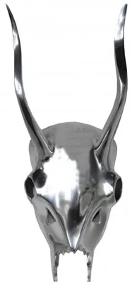 Produktbild von Casa Padrino Designer Geweih Deko Hirsch aus poliertem Aluminium Silber H 45 cm, B 18 cm - Wandfigur - Geweih - Wandgeweih