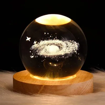 Produktbild von 3D-Mondkugel-Nachttischlampe, USB-betrieben, 6 x 7 x 6 cm