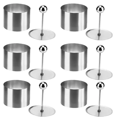 Dessertringe aus Edelstahl, 7 cm, 6er Set, mit Hebel, Backringe