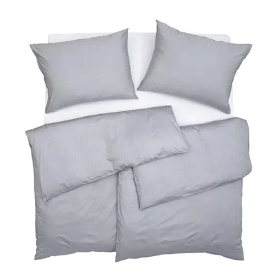 Obrázek produktu pro SCANquilt povlečení ELEGANT PLUS vlnky šedá 100% dlouhovlákná česaná bavlna 140 x 220/70 x 90 cm