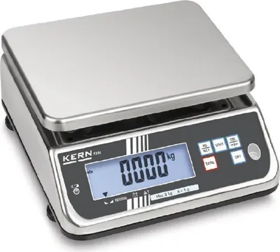 Produktbild von KERN & SOHN IP-geschützte Tischwaage, 6 kg, Edelstahl, Edelstahl, LCD, 2,5 cm, 236 mm