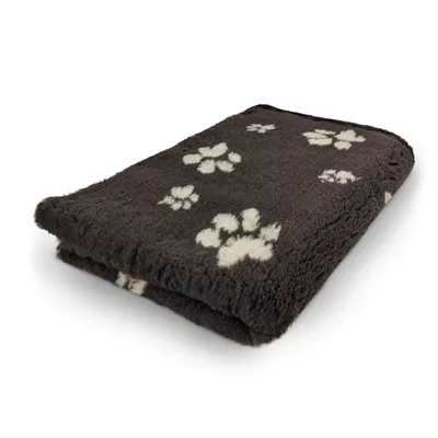 Produktbild von Vet Bed Hundedecke braun mit beigen Pfoten 150 x 100 cm