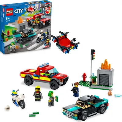 Produktbild von LEGO 60319 City Löscheinsatz und Verfolgungsjagd mit Feuerwehrauto und Motorrad