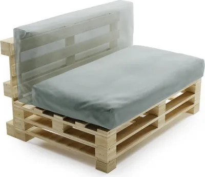 Image de Coussin Palette Déhoussable Imperméable BANANAIR 120 x 60 cm Gris clair