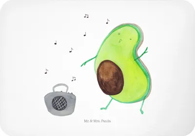 Produktbild von Mr. & Mrs. Panda magnet Avocado Tanzen - Weiß - Geschenk, Kühlschrankmagnet, Musik, zettelhalter, whiteboardmagnet, Notizhalter, Fröhlich, Singen, Party, Pinnwandmagnet