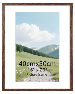Immagine prodotto di Omgoods - Cornice fotografica marrone, 40 x 50 cm, con passepartout
