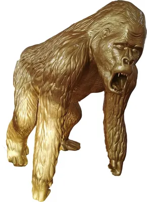 Zdjęcie produktu dla Złota figura Statua Goryla Statuetki Dekoracja Figury Rzeźba abstrakcyjna 130cm