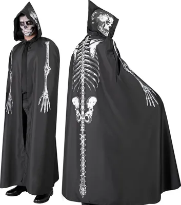 Produktbild von Umhang Skelett mit Kapuze Halloween