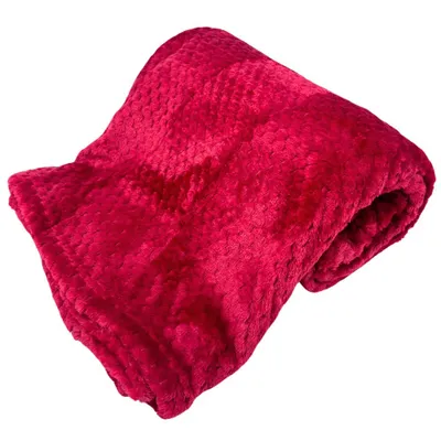 Produktbild von Home Elements Mikroflanell-Decke, bordeauxrot mit Textur
