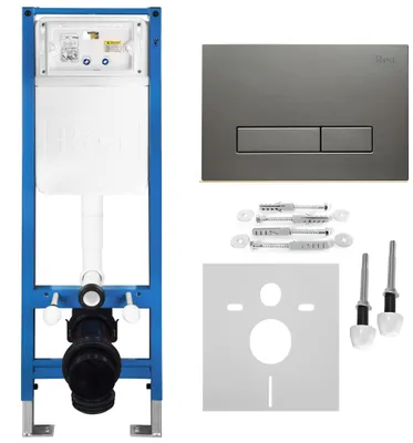 Obrázok produktu pre Rea Podomietkový Inštalačný Set Slim 024n Pre Wc S Tlačidlom Hd Titan