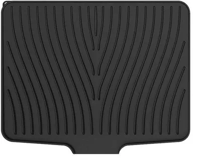 Productafbeelding van Unyqoos® siliconen afdruipmat groot, 50 x 43 x 2 cm – hittebestendig en antislip, zwart, met afvoergroeven voor waterafvoer van servies en pannen
