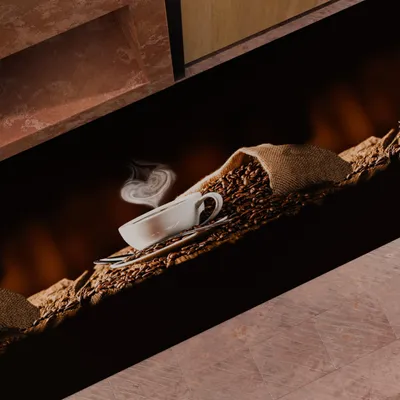 Keukentapijt-Läufer, antirutsch, waschbar, 52x340 cm, Kaffee-Design