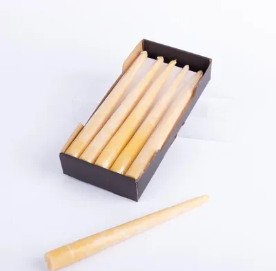 Produktbild von INNA-Glas Stabkerze Bienenwachs BABETTE, 6 Stück, natur-gelb, 25 cm, Ø2,3 cm, 7h - Germany - Punchkerze