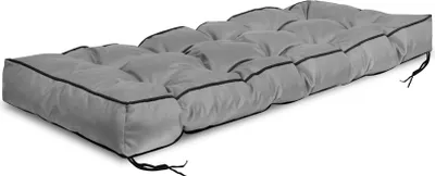 Produktbild von Gartenkissen 120x40 cm mit hohem Rand für Palettenbank, wasserdicht, grau