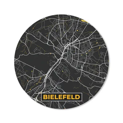 Produktbild von MuchoWow® Mauspad Mousepad Bielefeld - Karte - Stadtplan - Gold - Deutschland 50x50 cm - Mousepads - Maus Mat - Pad - Mausunterlage - Vinyl