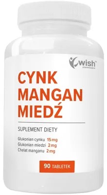 Produktbild von Wish Pharmaceutical Zink Mangan Kupfer 90 Tabletten Nahrungsergänzungsmittel