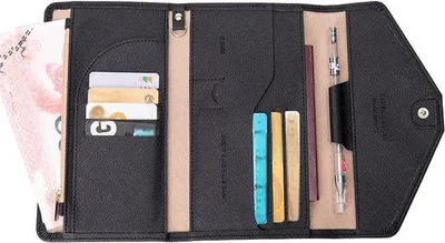Image de Porte-billet et porte-passeport RFID noir