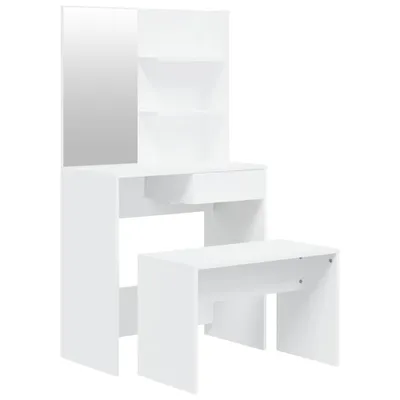 Produktbild von Schminktisch-Set Weiß 74,5x40x141 cm