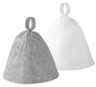 Immagine prodotto di Cappelli per sauna in feltro, confezione da 2 pezzi, grigio e bianco, universali per uomo e donna
