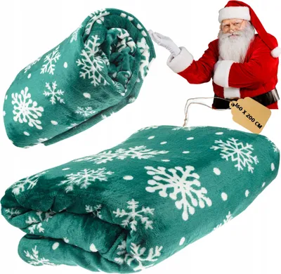 Produktbild von Weihnachtsdecke 160 x 200 cm warm WEICH für Weihnachten groß SCHNEEFLOCKEN kuschelig